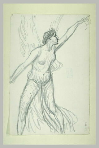 Figure féminine ailée, le bras droit tendu vers le haut, image 1/1