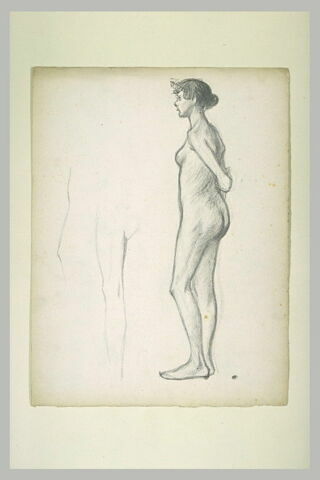 Etude de femme nue, debout, le bras gauche plié derrière le dos, image 1/1