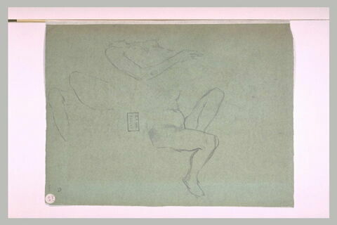 Croquis d'un buste de femme, couchée sur le dos, et d'un tronc de femme, image 1/1