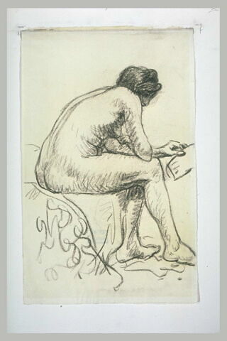 Femme nue assise, de profil, image 1/1