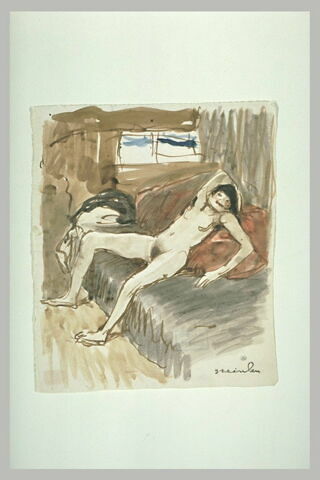 Jeune femme nue sur un canapé, image 1/1