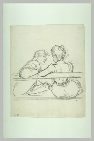 Couple sur un banc, vu de dos, image 1/1