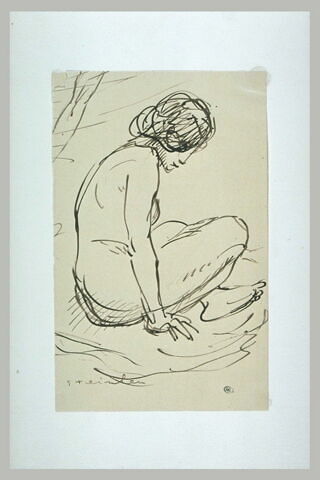 Femme nue, assise, jambes croisées, image 1/1