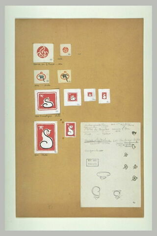 Feuille de croquis de chats stylisés en forme du monogramme de Steinlen, image 2/2