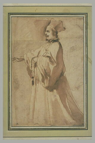 Portrait du cardinal Spada, debout, la main droite tendue en avant, image 2/2