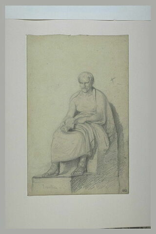 Etude d'un philosophe assis, drapé à l'antique