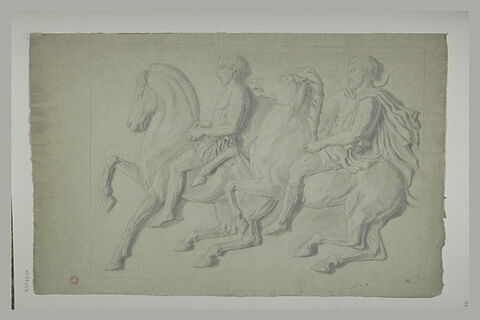 Deux cavaliers galopant, d'après un bas-relief antique