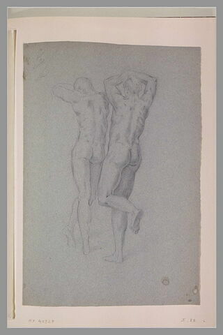 Deux hommes nus, debout, vus de dos, image 1/1
