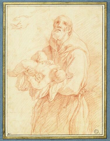 Saint François d'Assise tenant l'Enfant Jésus dans ses bras