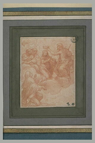 Couronnement de la Vierge par le Christ, devant trois saints, image 4/4
