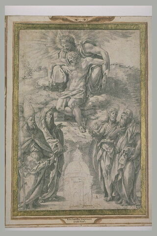 Le Christ mort soutenu par un ange et quatre saints, image 2/2