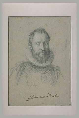 Portrait de Frédéric Zucchero : tête nue, portant barbe et collerette, image 2/2