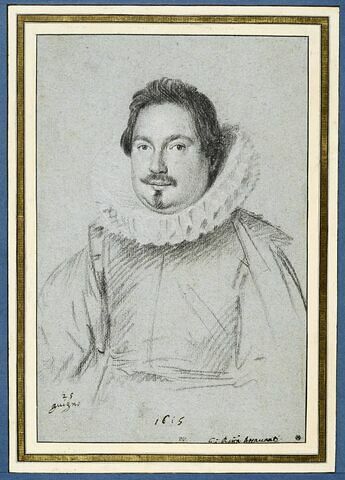 Portrait de Pio Battista Attavanti : cheveux courts, moustache et royale