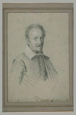 Portrait d'homme vu en buste : cheveux courts relevés, barbe pointue, image 3/3
