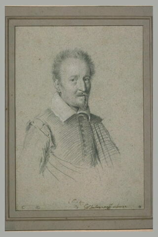 Portrait d'homme vu en buste : cheveux courts relevés, barbe pointue, image 3/3