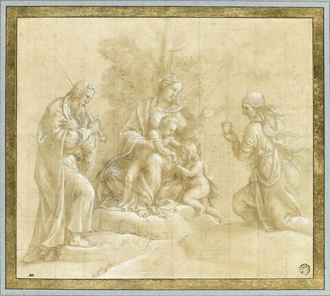Saint Paul et sainte Madeleine adorant la Vierge à l'Enfant avec le petit saint Jean-Baptiste