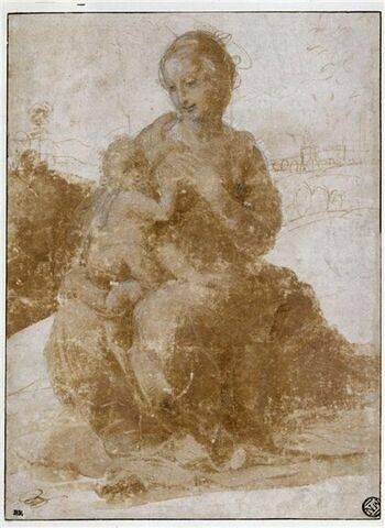 La Vierge nourrissant l'Enfant, assise dans un paysage : la Madone Sergardi