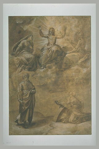 Le Christ en gloire entre la Vierge, et les saints Jean, Paul et Catherine