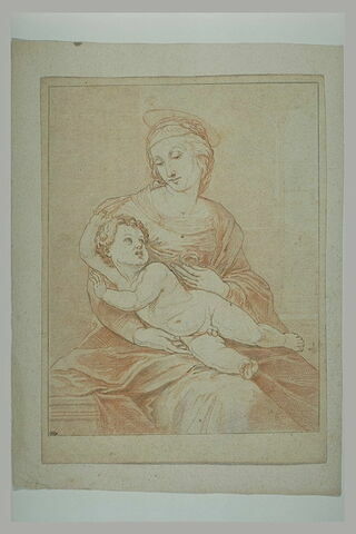 La Vierge assise avec l'Enfant sur ses genoux