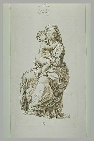 La Vierge assise avec l'Enfant, d'après des figures de la Madone au Berceau, image 1/1