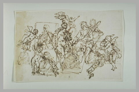 Vénus implorant Jupiter ; cinq études de putti ou d'amours, image 2/2