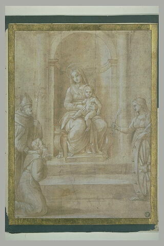 La vierge et l'Enfant trônant, avec sainte Catherine et deux saints, image 1/1