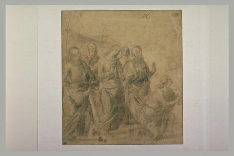 Groupe de six figures, regardant vers la droite, image 1/1
