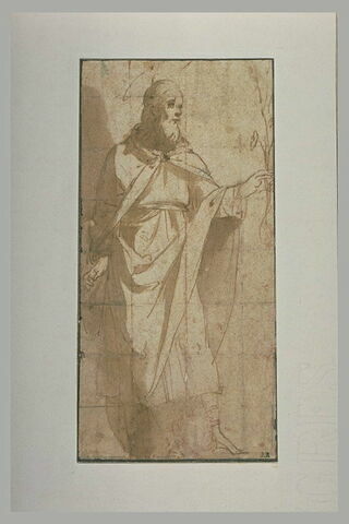 Saint Joseph, debout, tenant une fleur