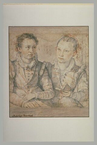 Portrait de deux jeunes filles, en buste, image 1/1