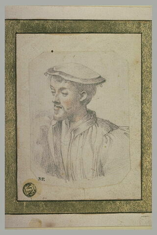 Tête de jeune homme coiffé d'une toque, image 1/1