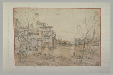 Vue de l'Arno, prise des berges, en amont du Ponte delle Grazie, image 2/2