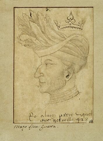Portrait de Louis II, roi de Naples, de profil, coiffé, et couronné, image 2/4