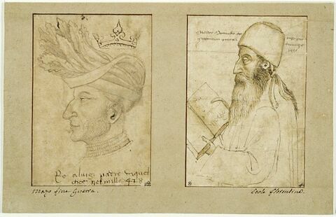 Portrait de Louis II, roi de Naples, de profil, coiffé, et couronné, image 3/4