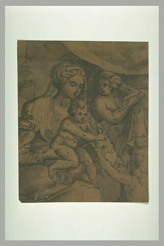 Saint Jean présentant l'agneau à l'Enfant sur les genoux de la Vierge, image 1/1