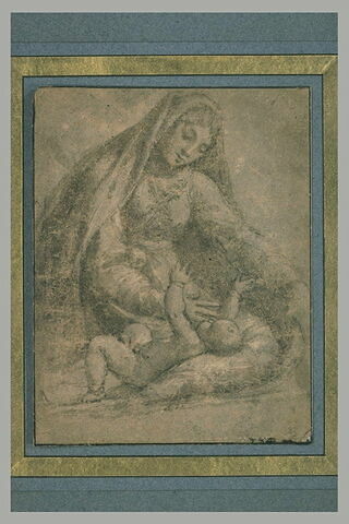 La Vierge assise jouant avec l'Enfant Jésus