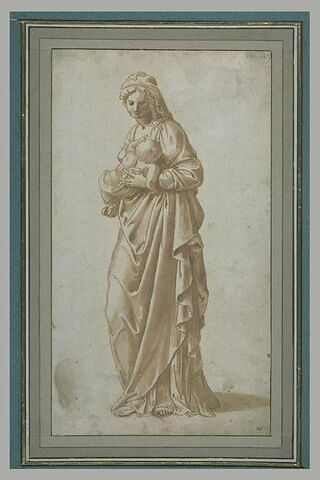 La Vierge debout tournée à gauche et tenant l'Enfant, image 1/1