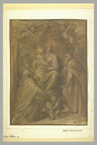 Adoration de la Vierge à l'Enfant par deux saints