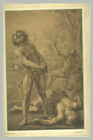 Adam et Eve pleurant la mort d'Abel