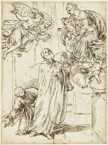 Apparition de la Vierge à l'Enfant à un religieux