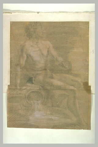 Homme nu assis, tourné vers la droite, étude pour un Fleuve, image 1/1