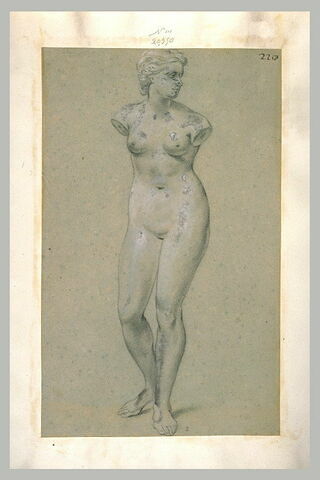 Femme nue, debout, sans bras, étude d'après une statue, image 2/2