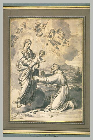 Saint François reçoit l'Enfant Jésus des mains de la Vierge