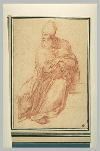Etude d'un évêque assis, tenant un livre, image 1/1