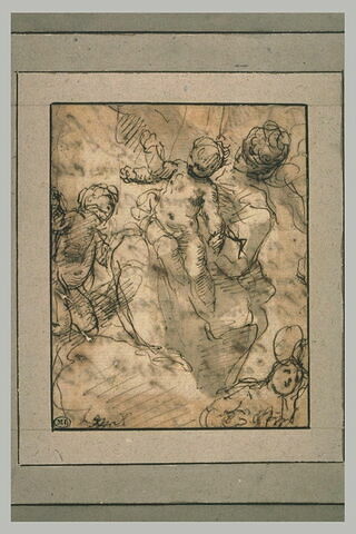 La Vierge tenant l'Enfant sur ses genoux et le petit saint Jean, image 2/2