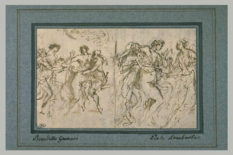 Deux études de satyres enlevant des femmes nues, image 2/2