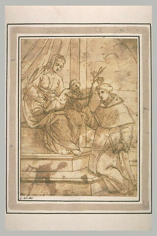 Saint Dominique à genoux devant la Vierge et l'Enfant Jésus