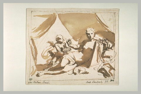 L'Amour et Vénus, à demi-couchée, écrivant, image 2/2