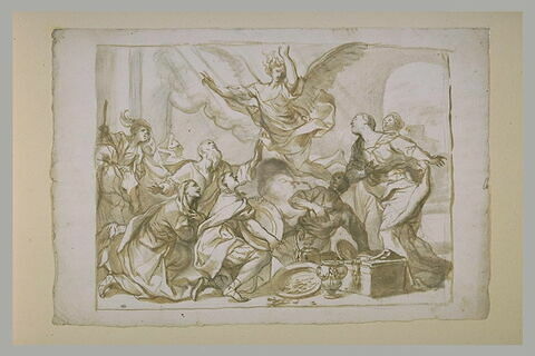 L'archange Raphaël quittant Tobie et sa famille en refusant leurs dons, image 2/2