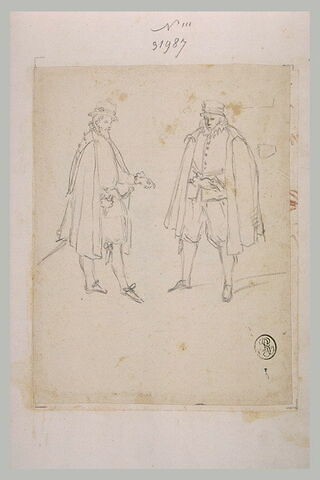 Deux hommes en costumes du XVIIè siècle