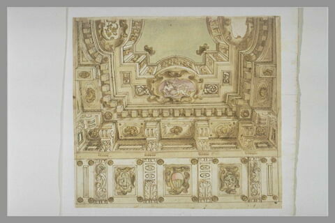 Décor d'architecture en trompe-l'oeil pour un plafond, image 2/2